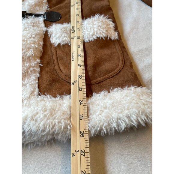 Penny Lane Forever 21 girls Faux Suede Jacket With Faux Fur Trim SZ Medium #417 - Picture 5 of 9
